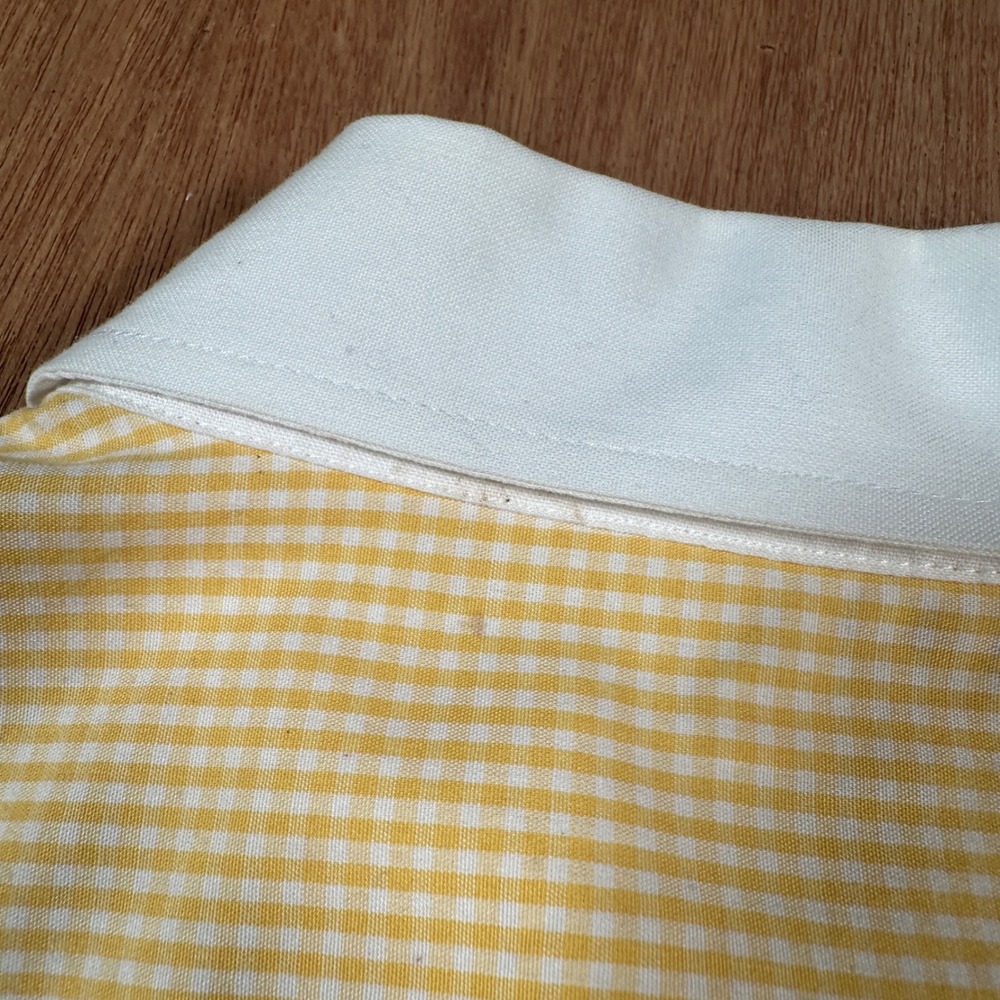 Brooks Brothers 346 Button Down Women 8 Yellow Gingham Non-Iron Cotton Fitted - Picture 11 of 12